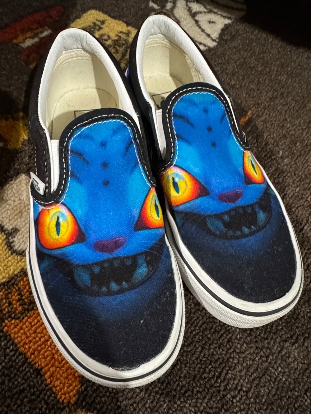Vans Kids Blue Cat Graphic Slip-On Sneakers - Picture 6 of 6